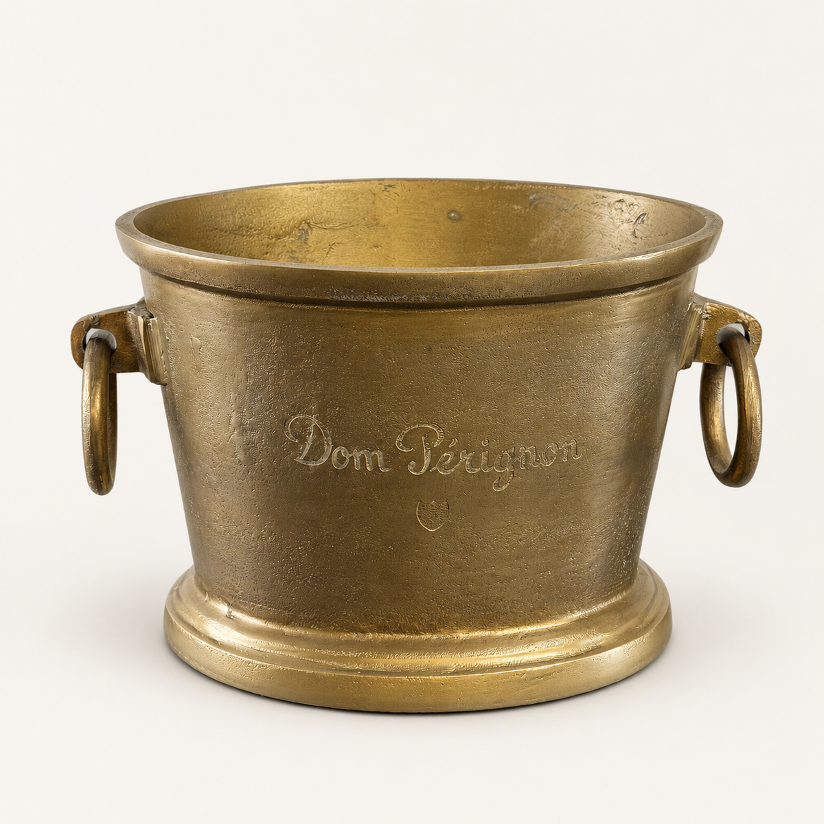 Brassvane antique brass champagne ice bucket overall view