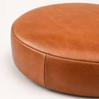 Brassvane tan leather stool seat additional view 3