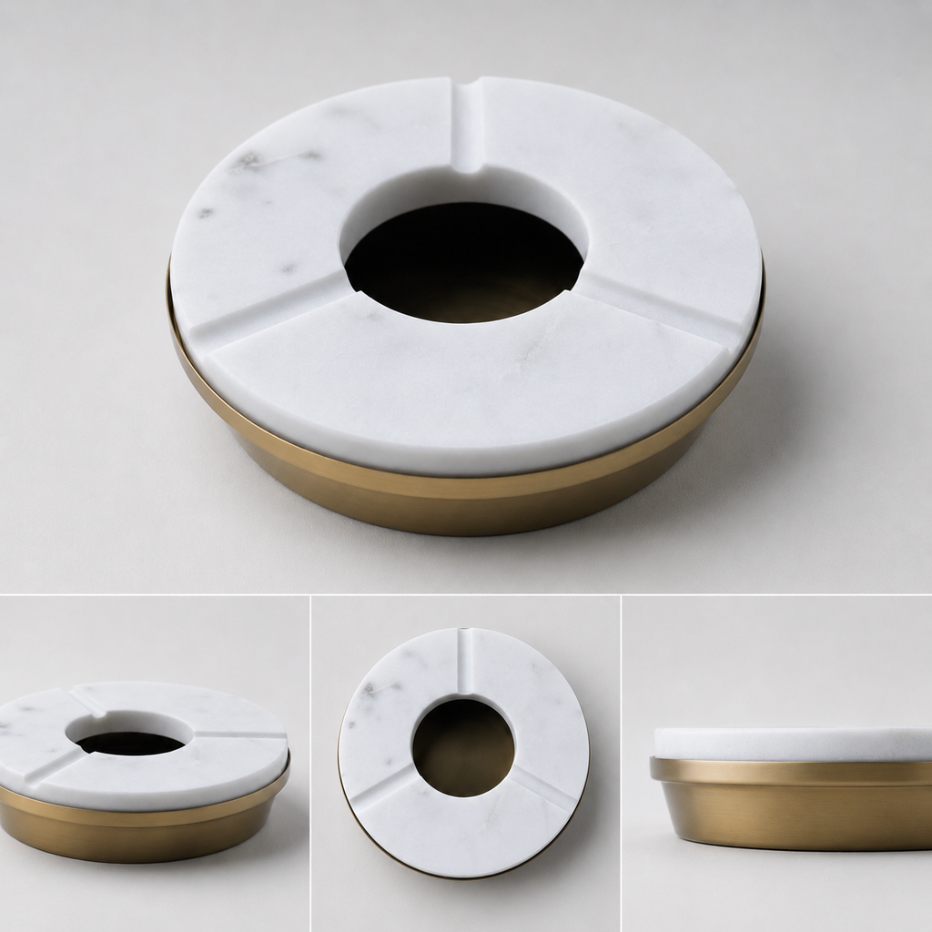 Brassvane marble cigar ashtray additional view 3