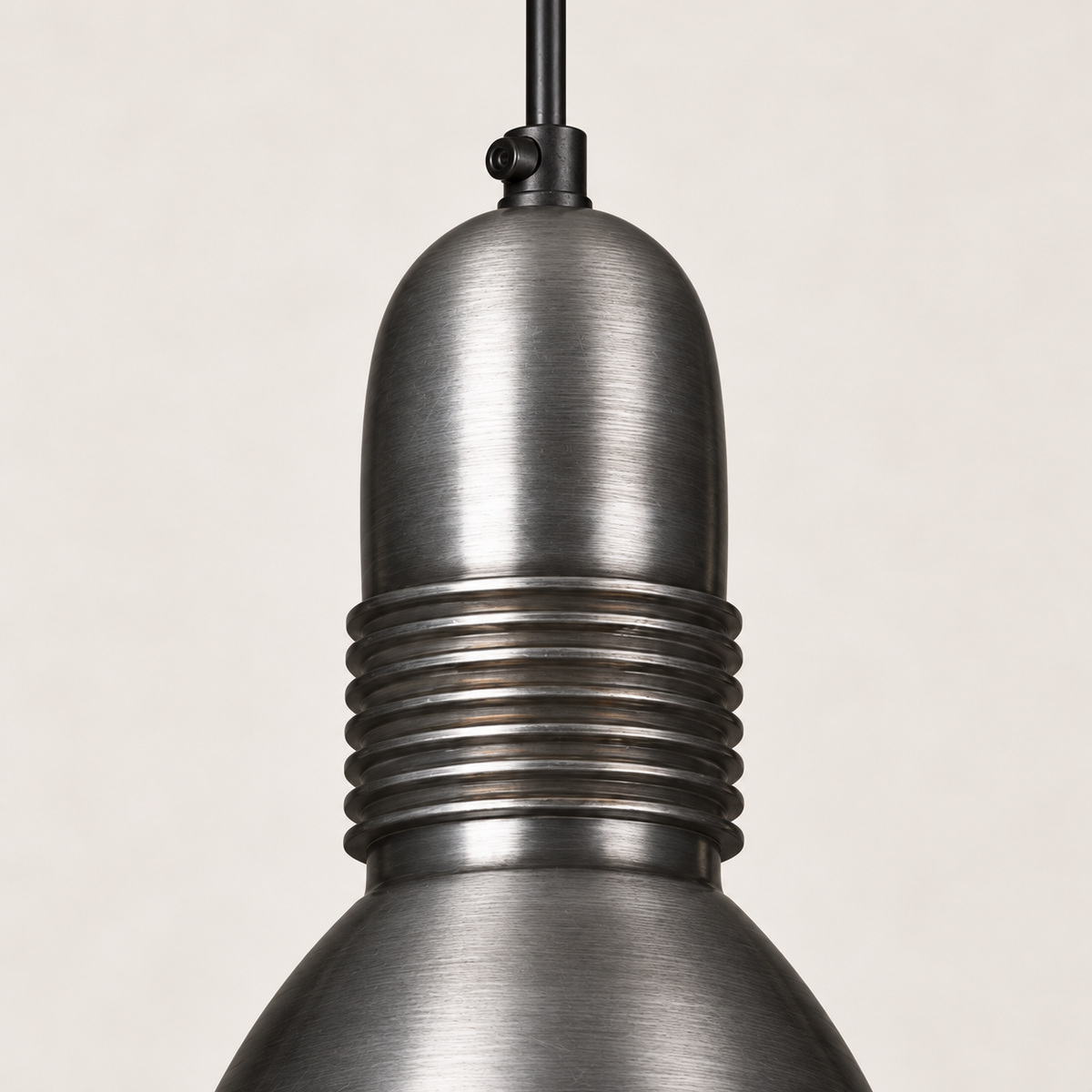 Brassvane pewter gray textured glass pendant light additional view 3
