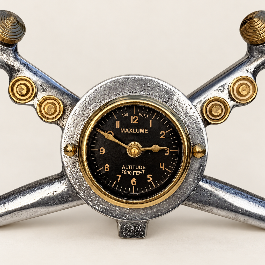 Brassvane aviator desk clock additional view 5