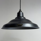 Brassvane pewter factory pendant light overall view