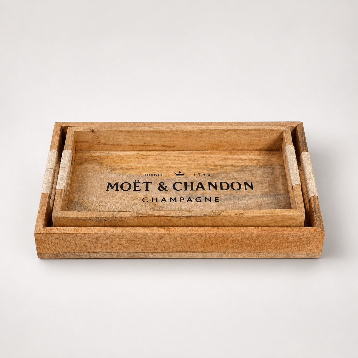 Brassvane wooden serving tray set additional view 4