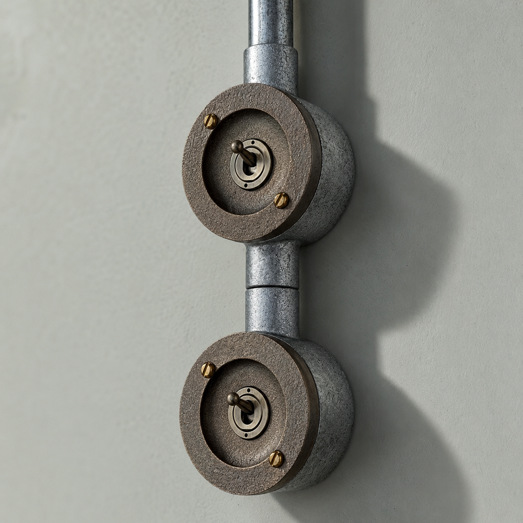 Brassvane double gang conduit light switch additional view 7