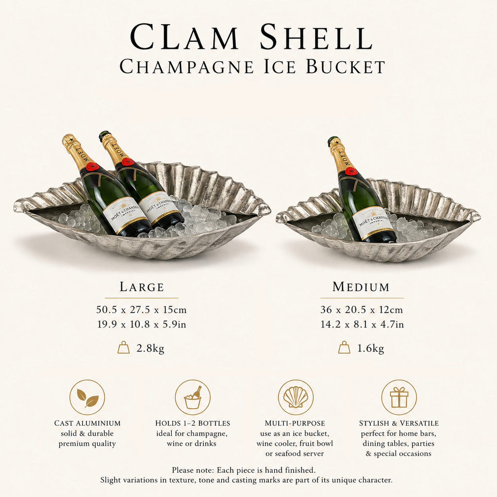 Brassvane clam shell champagne ice bucket additional view 11