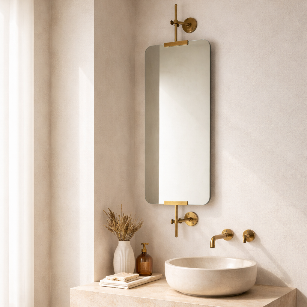 Brassvane antique brass wall mirror additional view 4