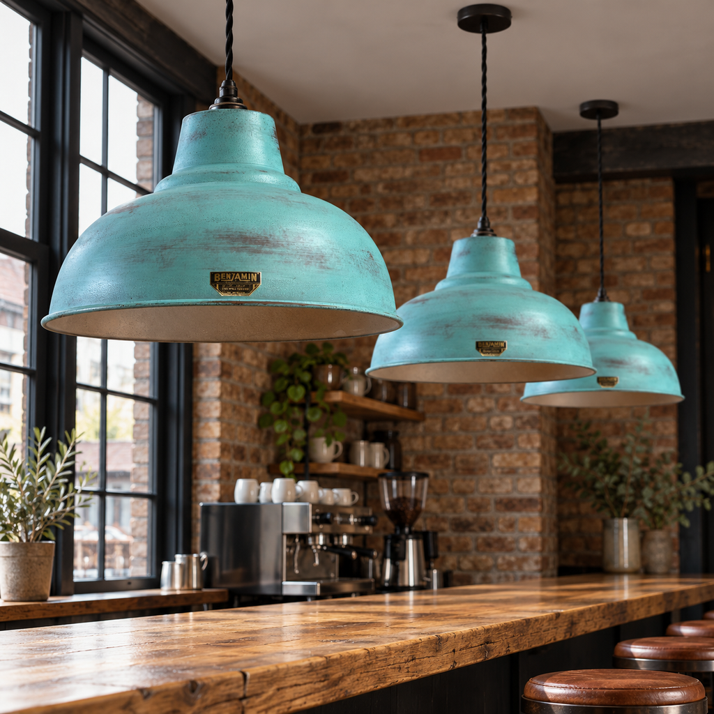 Brassvane copper verdigris pendant light additional view 2