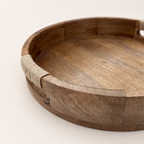 Brassvane round wooden serving tray additional view 3