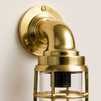 Brassvane caged brass swan neck wall light additional view 5