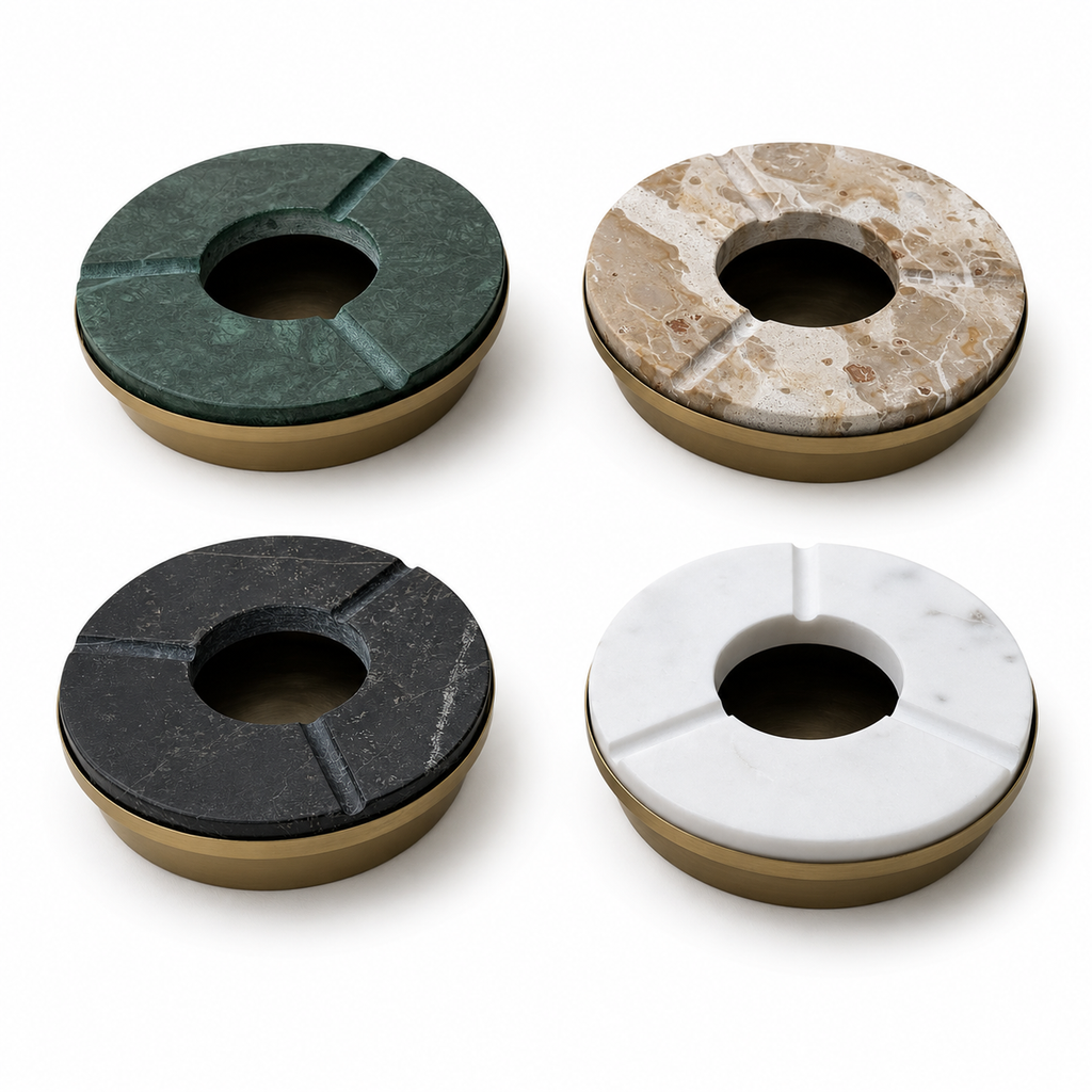 Brassvane marble cigar ashtray overall view