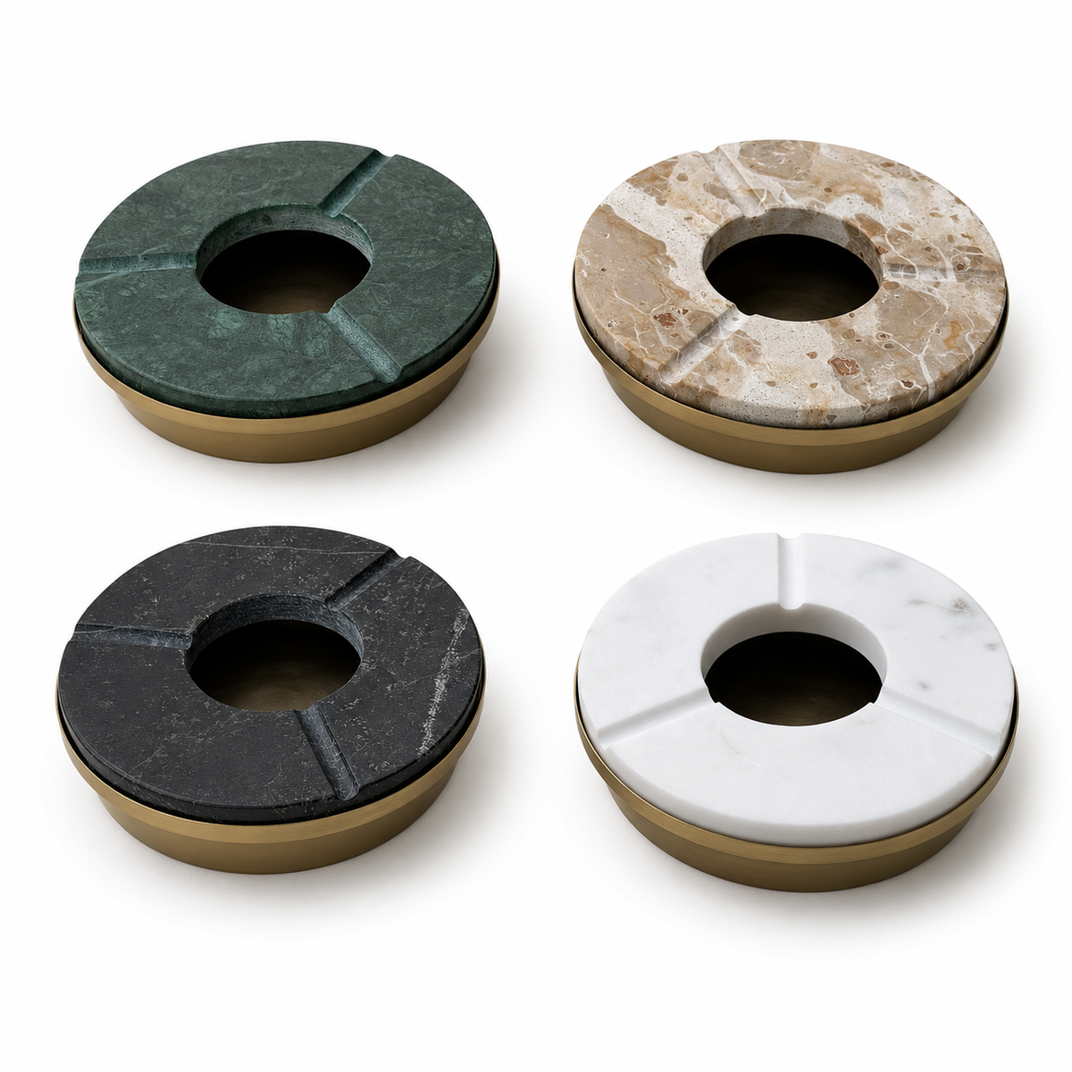 Brassvane marble cigar ashtray overall view