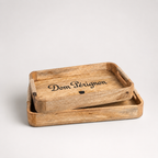 Brassvane wooden butler tray set additional view 6