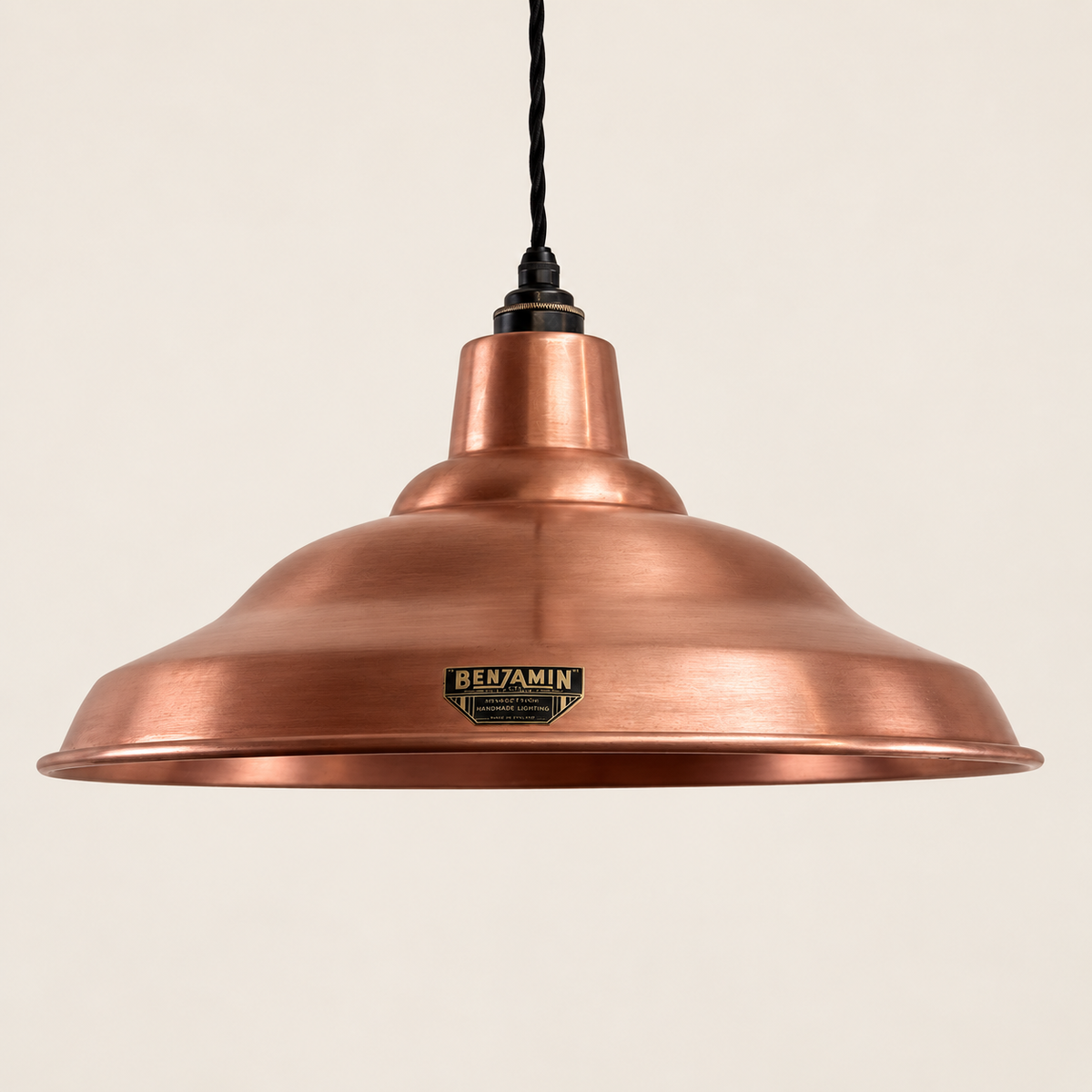 Brassvane antique copper industrial pendant light overall view