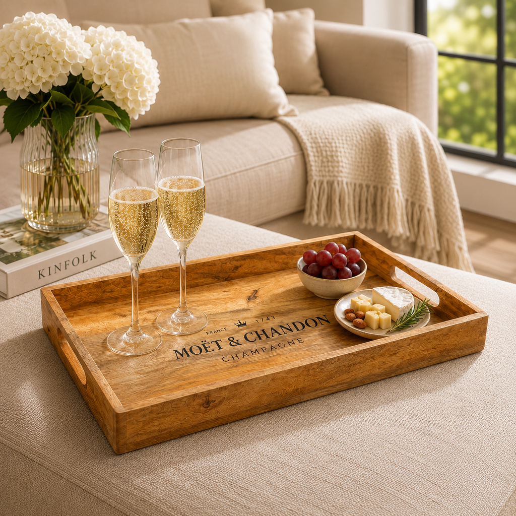 Brassvane wooden serving tray set additional view 2