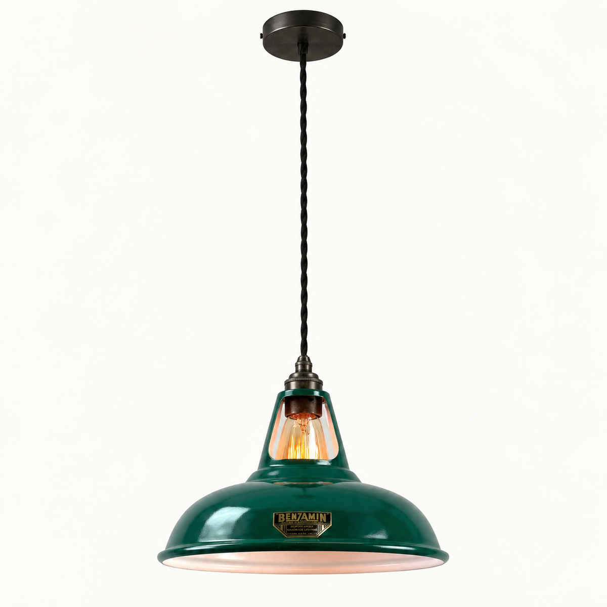Brassvane racing green pendant light additional view 2