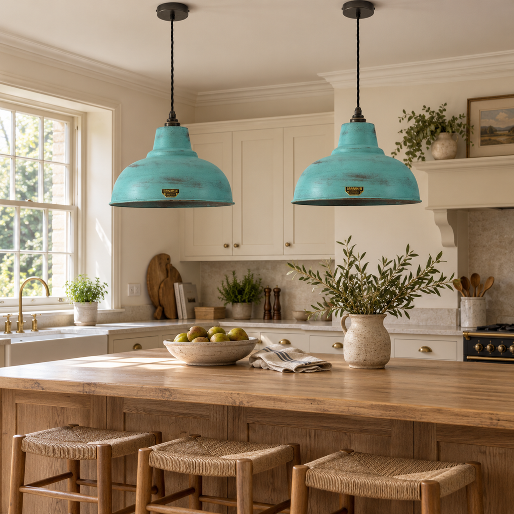 Brassvane copper verdigris pendant light additional view 13