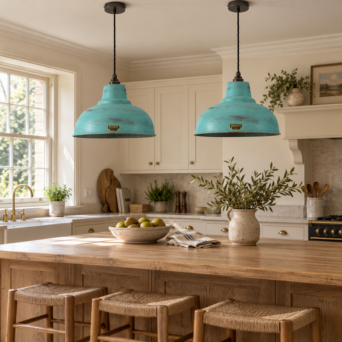 Brassvane copper verdigris pendant light additional view 13