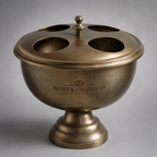 Brassvane antique brass 4 bottle ice bucket overall view