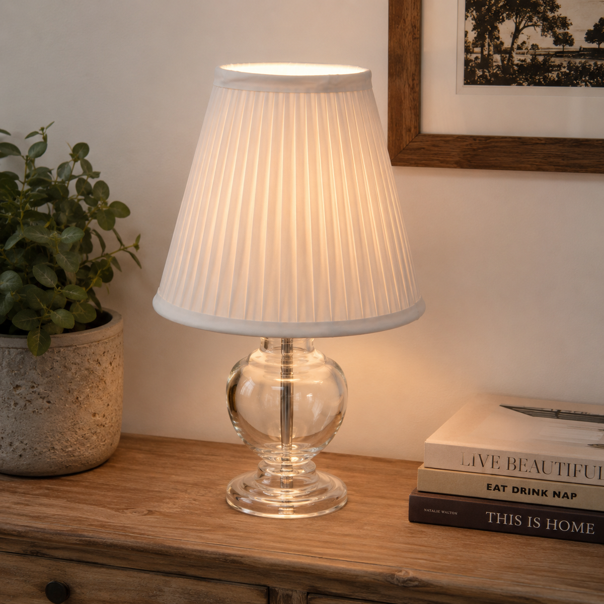 Brassvane white pleated lampshade additional view 2