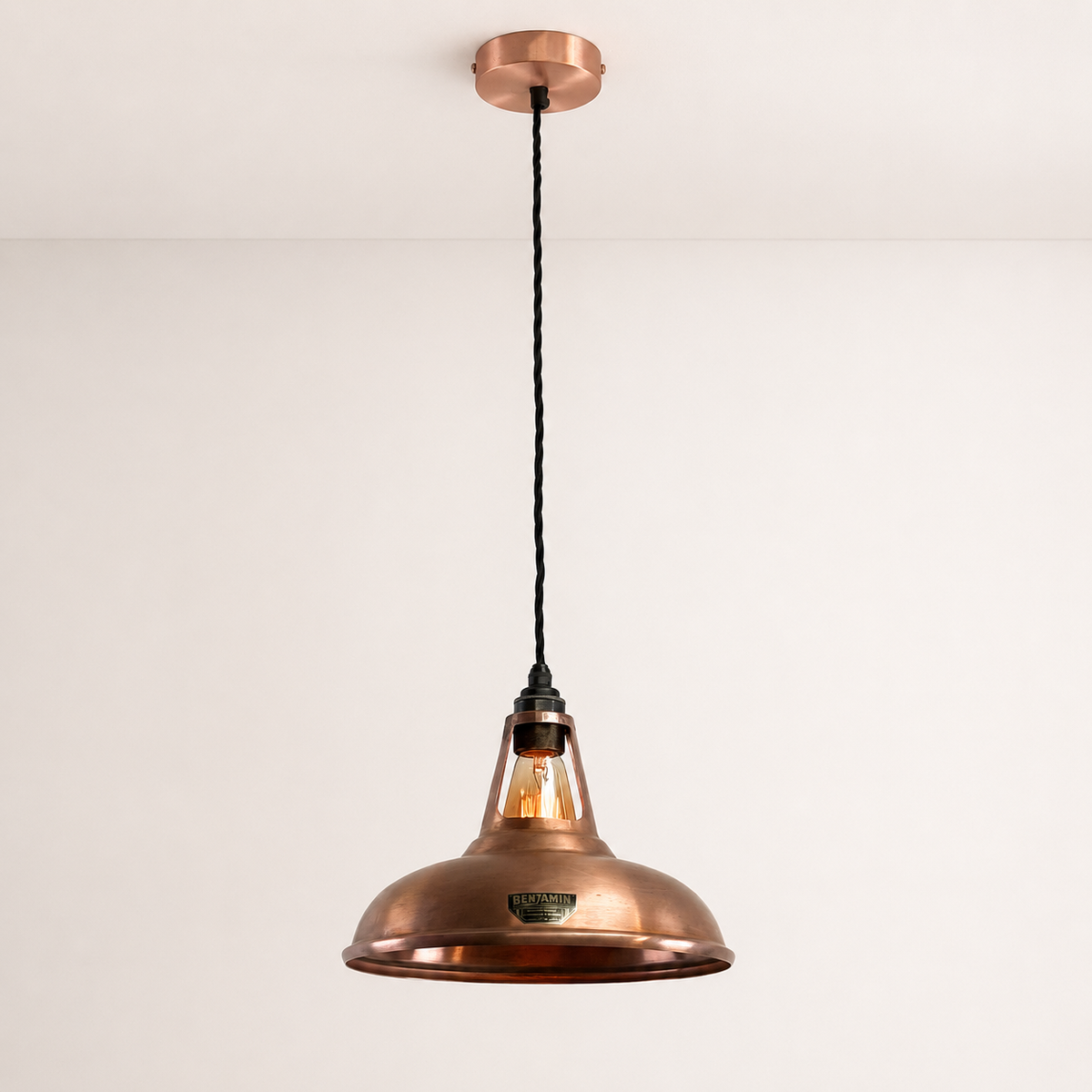 Brassvane antique copper pendant light additional view 2