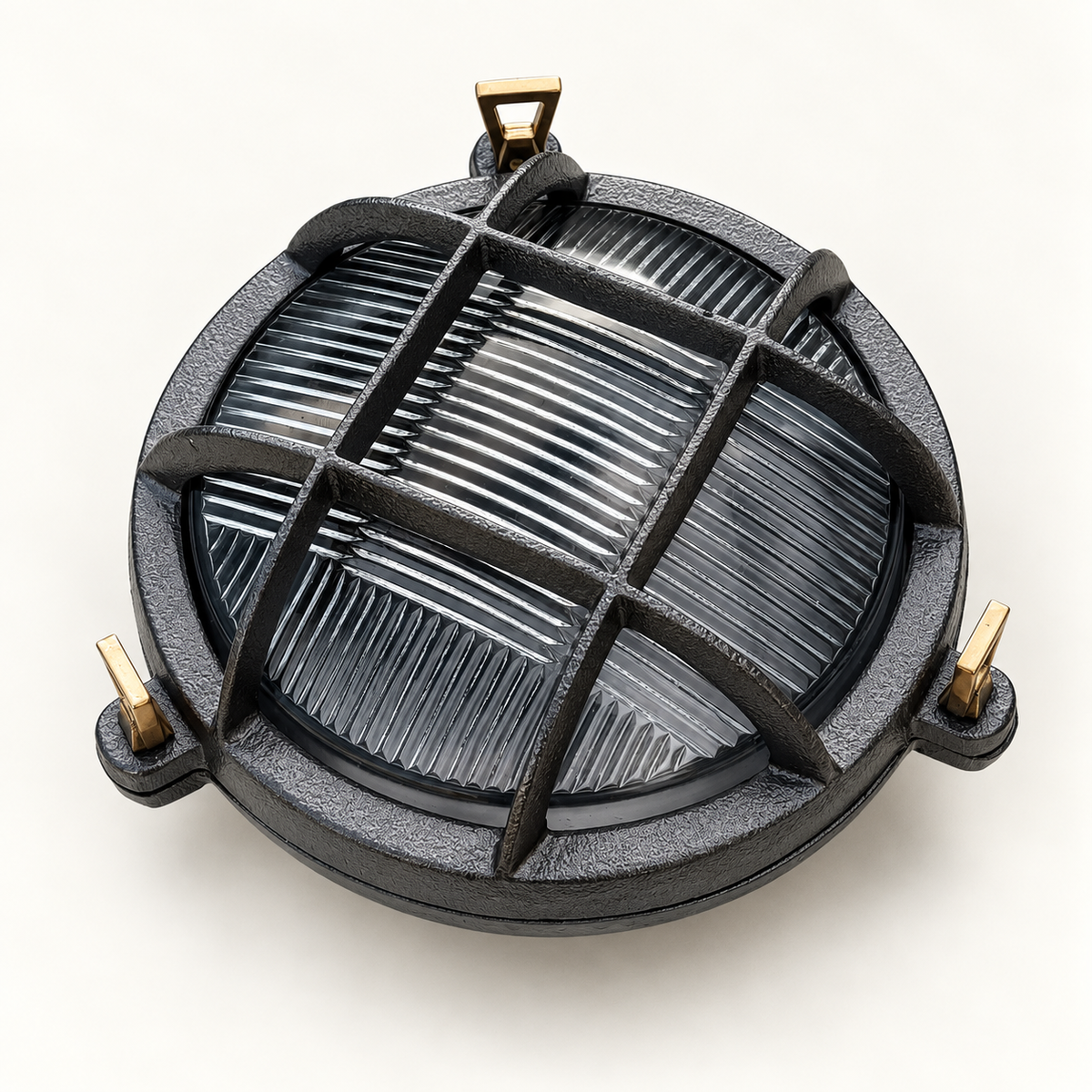 Brassvane caged pewter bulkhead light additional view 11