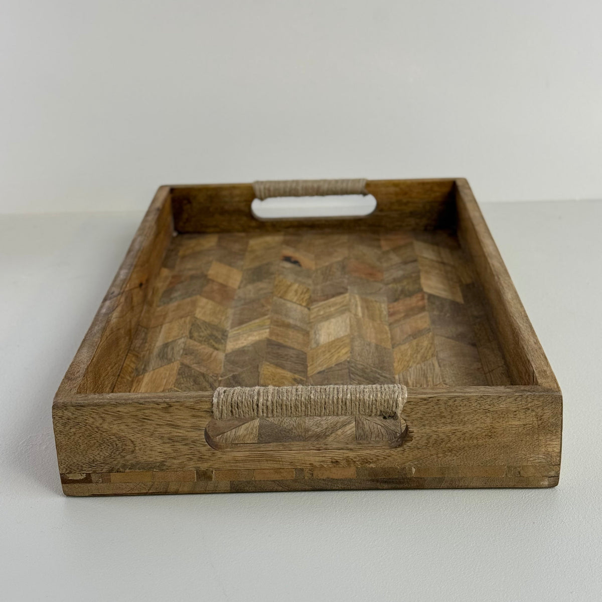 Brassvane patchwork wooden serving tray additional view 5