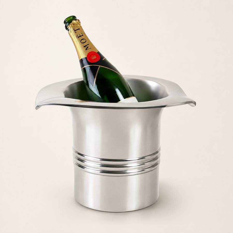 Brassvane top hat champagne ice bucket overall view