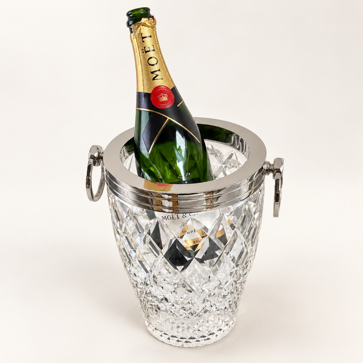 Brassvane hand cut glass ice cooler additional view 4