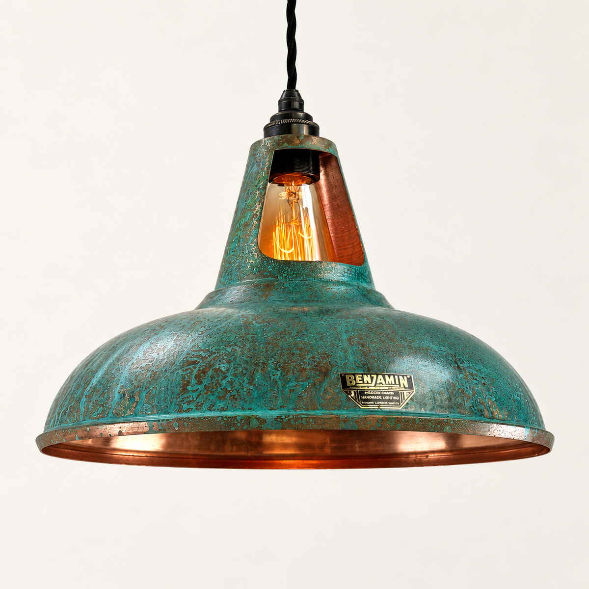 Brassvane copper verdigris pendant light additional view 3