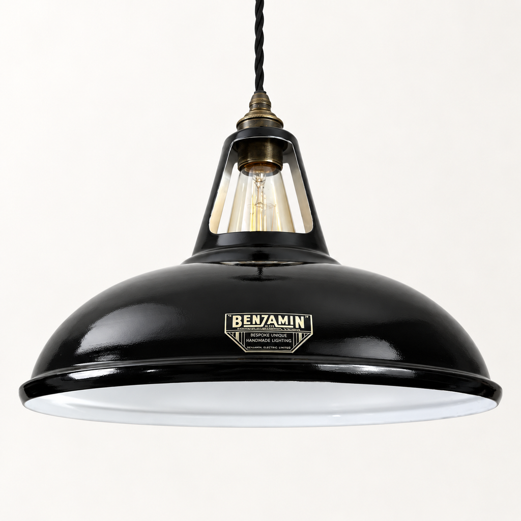 Brassvane midnight black pendant light overall view