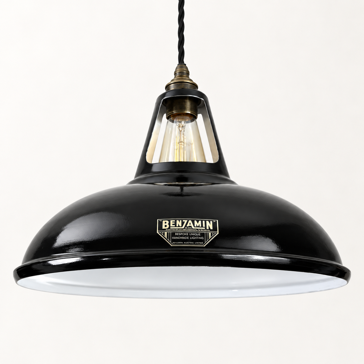 Brassvane midnight black pendant light overall view