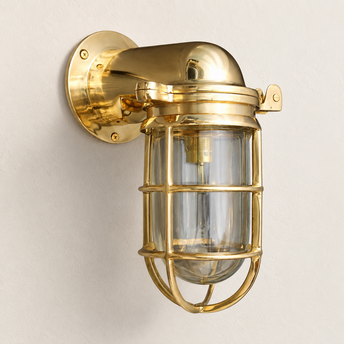 Brassvane polished brass wall light overall view