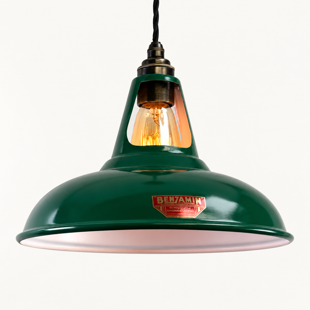 Brassvane racing green slotted pendant light additional view 3