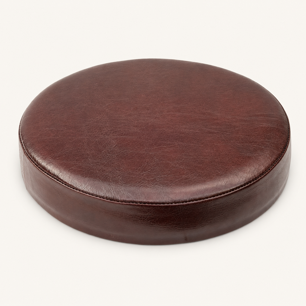 Brassvane oxblood leather bar stool seat additional view 7