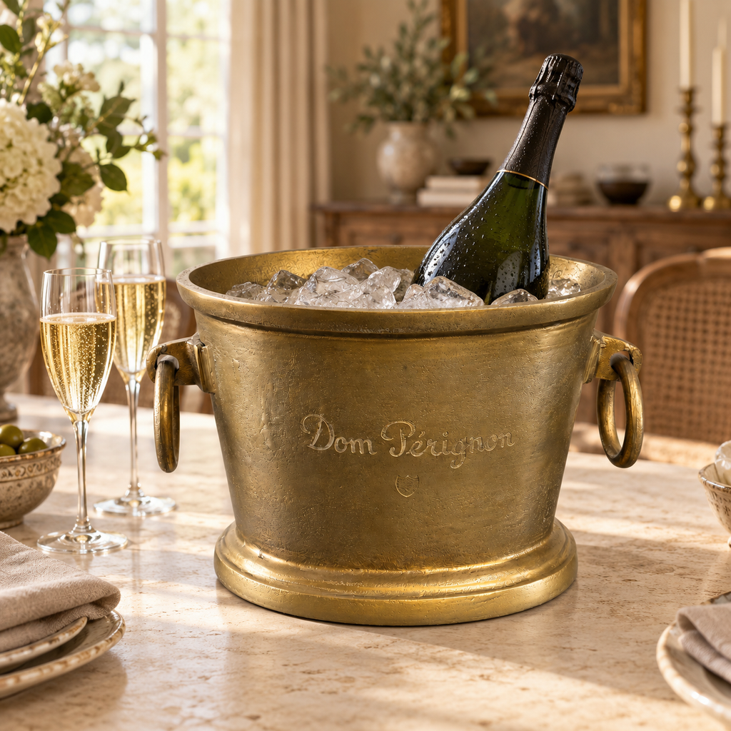 Brassvane antique brass champagne ice bucket additional view 2