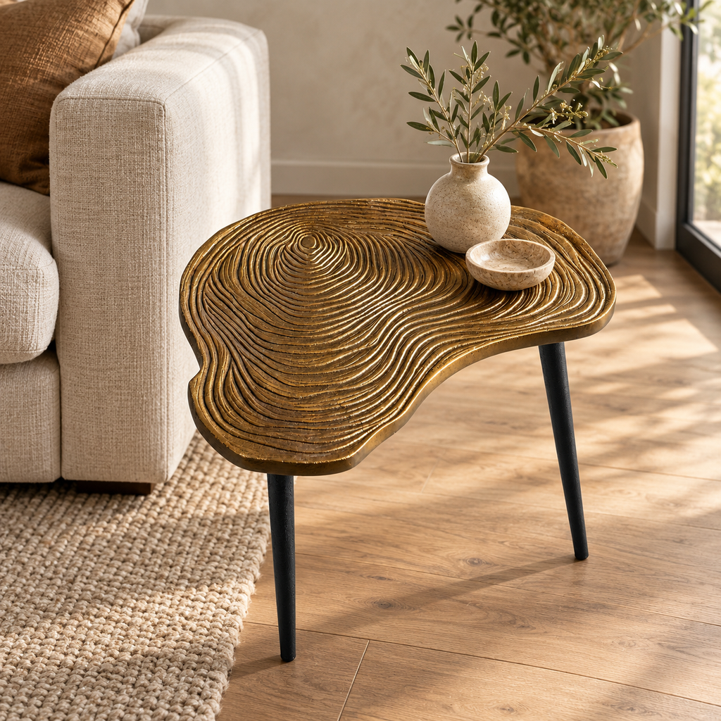 Brassvane brass clover side table additional view 2