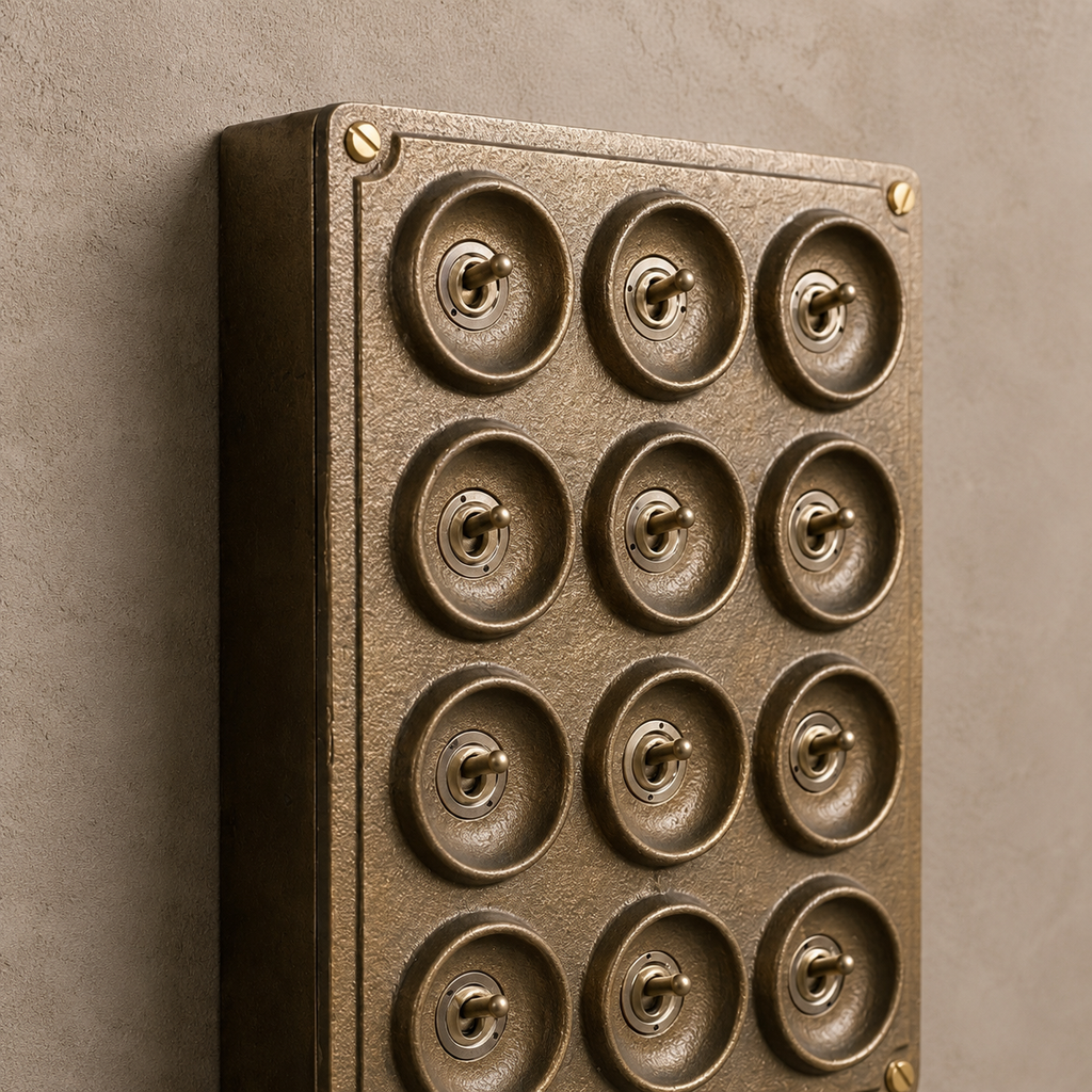 Brassvane 12 gang toggle light switch additional view 4