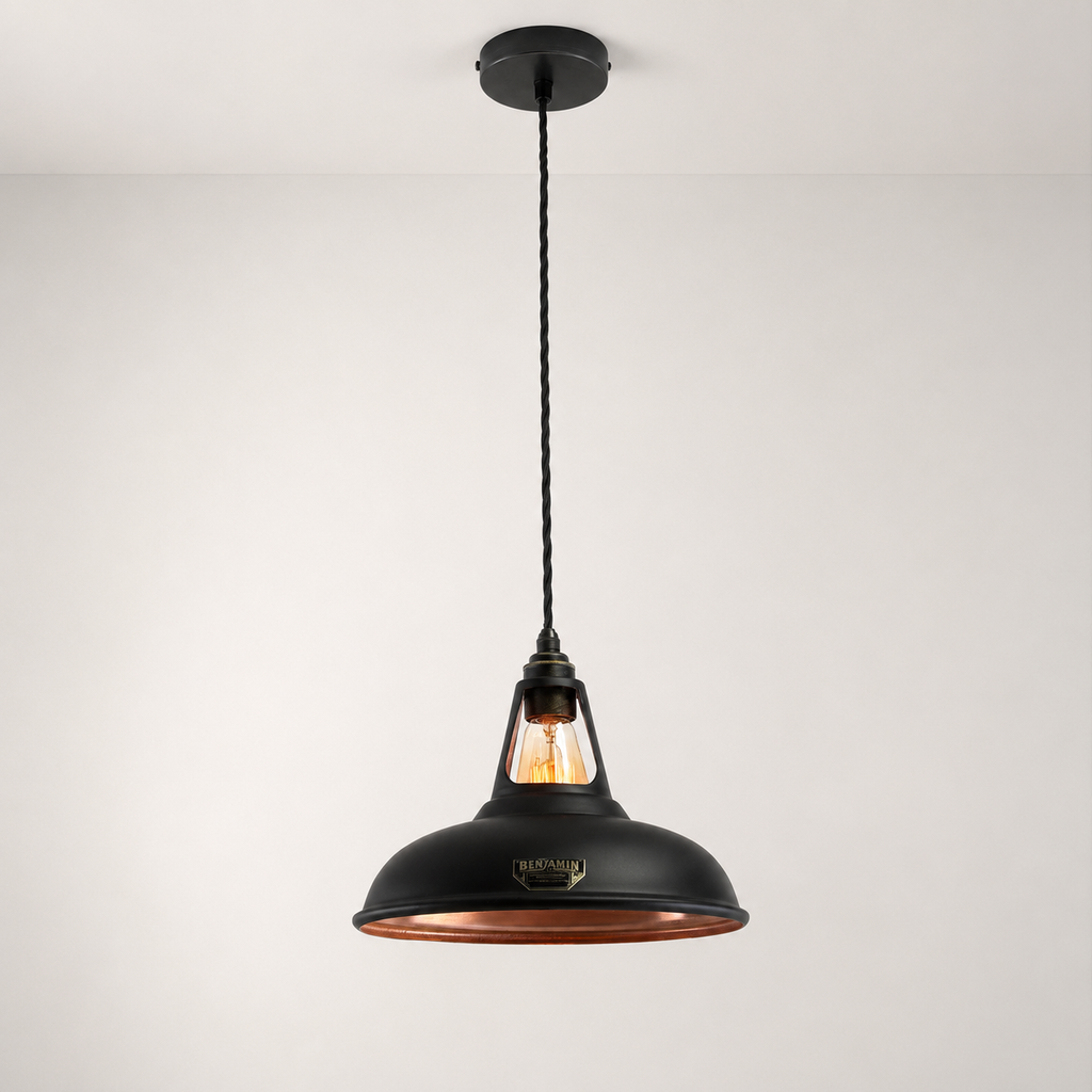 Brassvane matt black and copper pendant light additional view 2