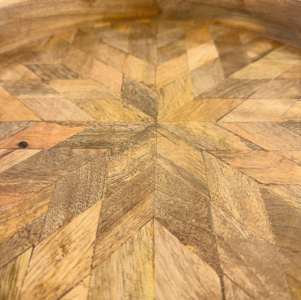 Brassvane round wooden serving tray additional view 9