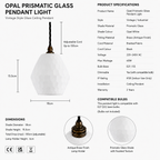 Brassvane opal prismatic glass pendant light additional view 11