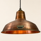Brassvane antique copper RLM pendant light overall view