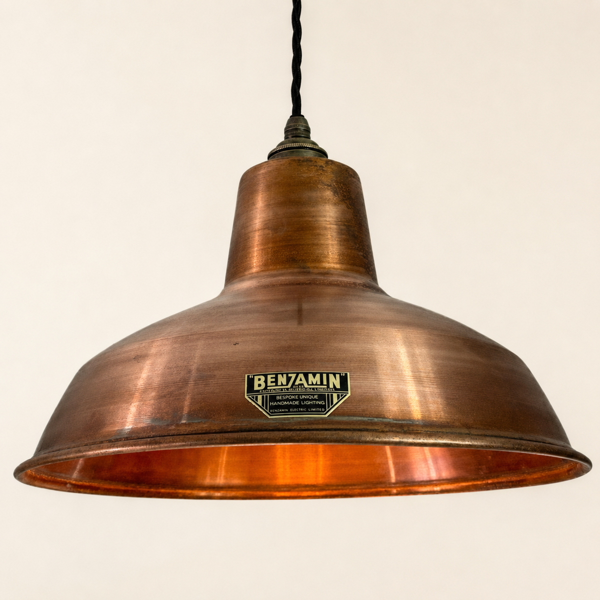 Brassvane antique copper RLM pendant light overall view