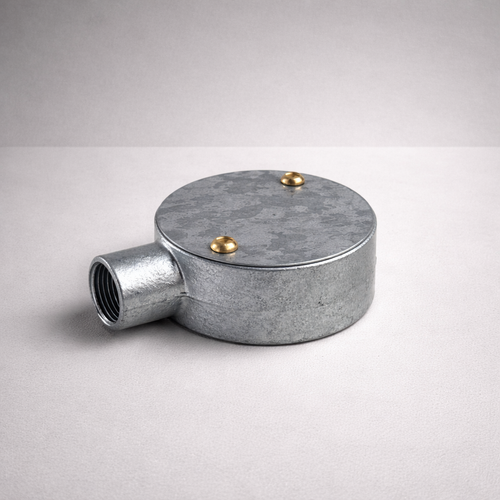 Brassvane galvanized round conduit box overall view