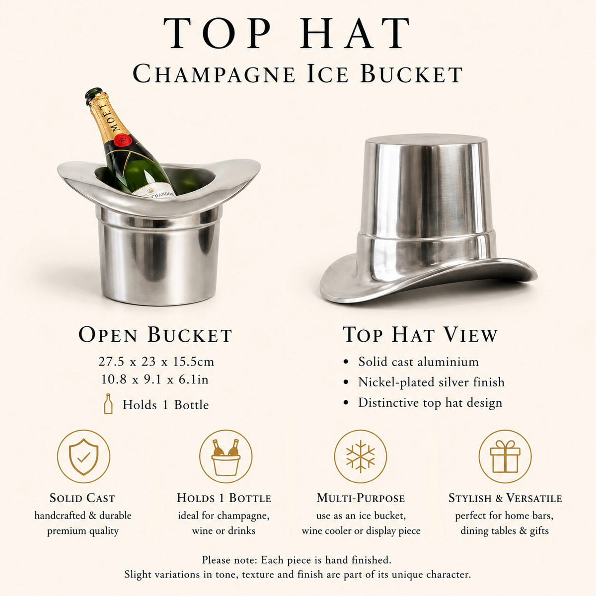 Brassvane top hat champagne ice bucket additional view 8