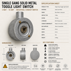 Brassvane metal conduit light switch additional view 8
