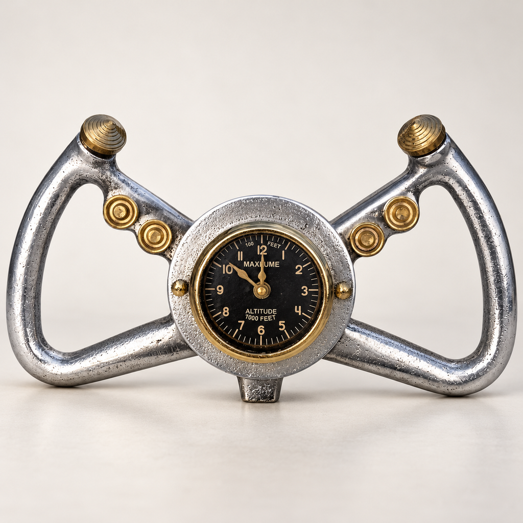 Brassvane aviator desk clock additional view 6