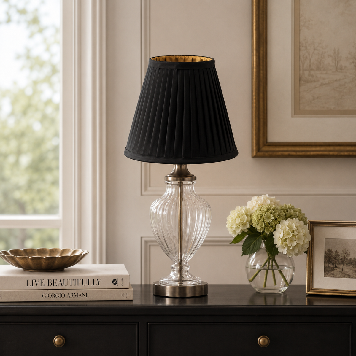 Brassvane black and gold pleated lampshade additional view 5