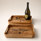 Brassvane wooden butler tray set additional view 3