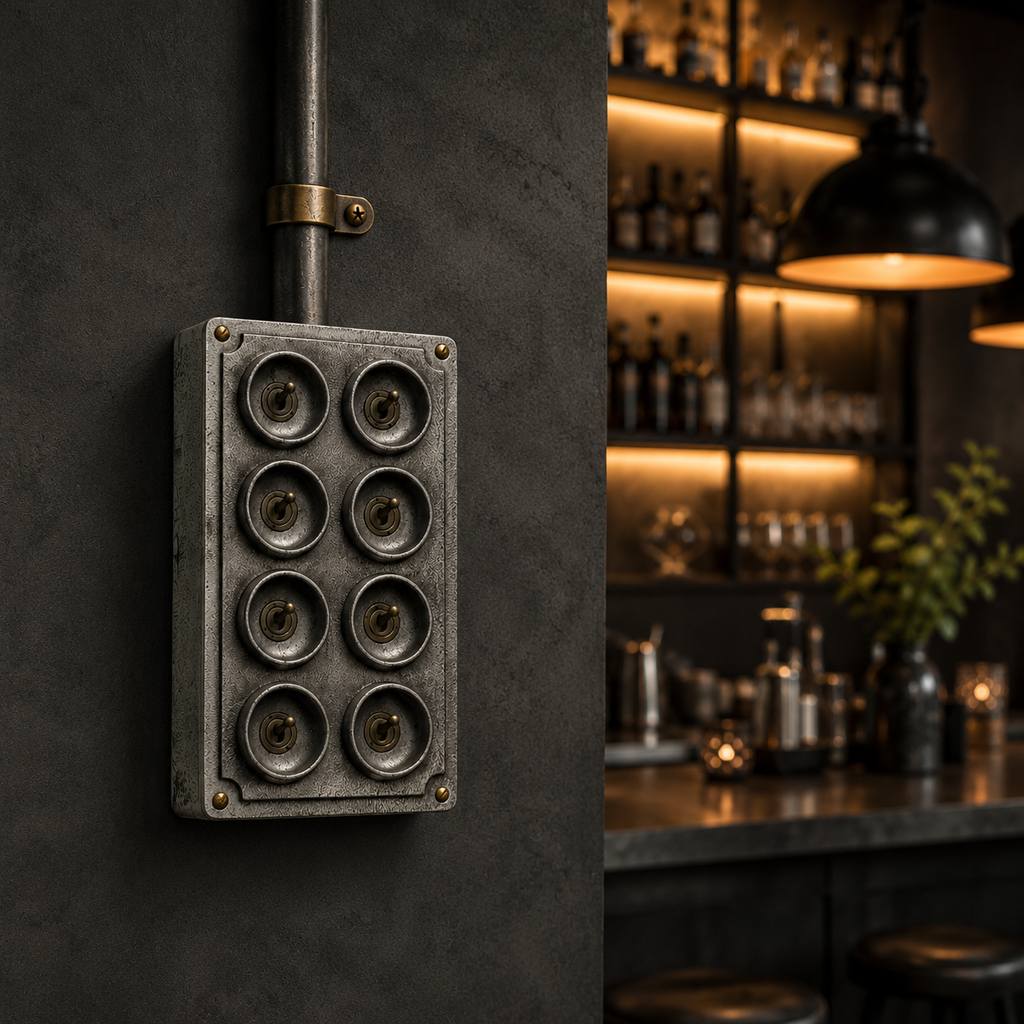 Brassvane 8 gang toggle light switch additional view 2