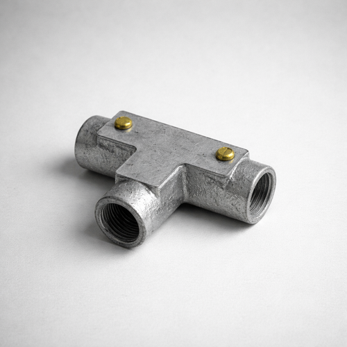 Brassvane galvanized conduit inspection tee overall view